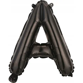Balónek Balónek Písmeno A černý fóliový 40 cm Nápis Černé Písmeno Svatební Hostina Narozeniny