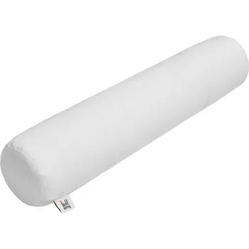 přikrývka Bílý lněný polštář ve tvaru válečku SNOWY WHITE 14 x 55 cm