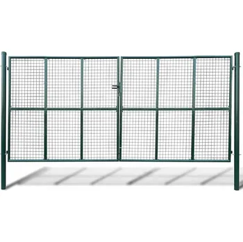 brána vidaXL Zahradní brána pozinkovaná ocel 400 x 200 cm [144303] Barva: Zelená