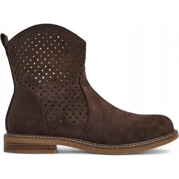 Dámské kozačky Tmavě hnědé kotníkové boty z eko semiše Nolani 39