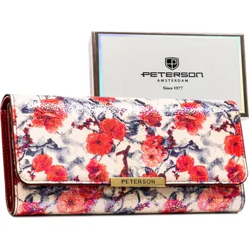 Peněženka Peterson Dámská peněženka z eko kůže PTN 006-BKY bílo-červená RFID
