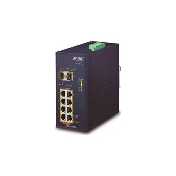 Počítač Planet IGS-1020PTF Průmyslový L2 PoE switch, 8x1Gb + 2xSFP, 802.3at 30/240W, IP30, -40~+75°C, 48-56VDC