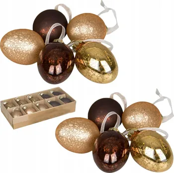 Velikonoční dekorace ZÁVĚSNÁ DEKORACE NA Velikonoce VAJÍČKO 10 ks skleněná kraslice v krabičce