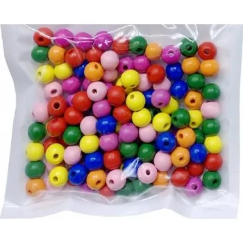 Dětské navlékací korálky Barevné korálky 8mm klasik - VÝHODNÉ BALENÍ 130KS