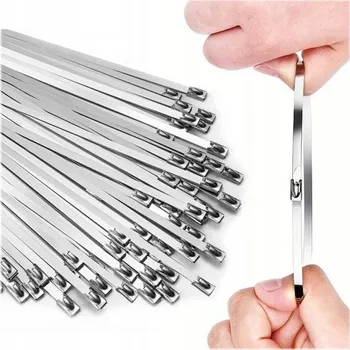 Stahovací páska Stahovací pásky 4.6x1000mm Nerezové ocelové Stahovací Pásky Kabelové INOX 100 ks
