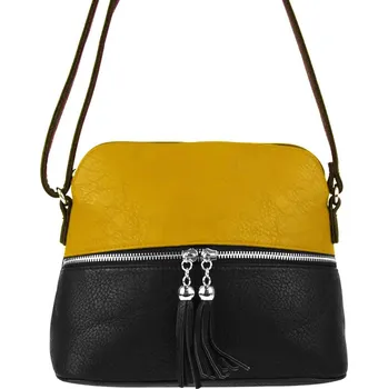 Kabelka NEW BERRY Malá crossbody kabelka se stříbrným zipem NH6021 žlutá