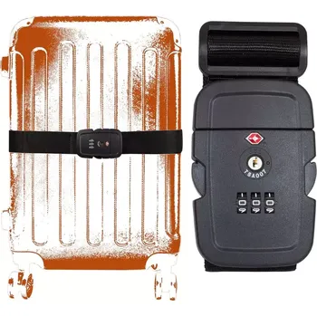 Příslušenství k zavazadlu MONOPOL Bezpečnostní popruh na kufr BLACK s kódovým a TSA zámkem