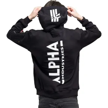 Pánská mikina Alpha Industries Back Print Zip Hoody (black) mikina M
