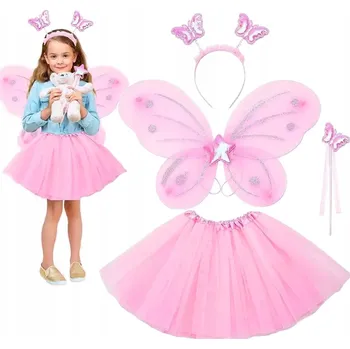 Karnevalový kostým Kostým motýla kostým motýlka kostým víly vysoká růžová 3-10 let 4v1