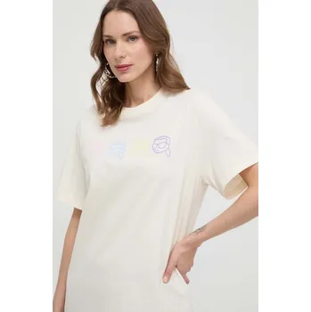 Pánské oblečení Bavlněné tričko Karl Lagerfeld 241W1702 béžová 01X, vel. S