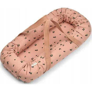 Hnízdečko pro miminko Dětské hnízdečko/kokon z bavlny s nosítkem LIEWOOD růžové hnízdo s držadly