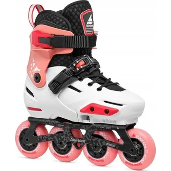 Kolečkové brusle Dětské nastavitelné Kolečkové Brusle Rollerblade Apex 29-32 bílá/růžová 80A