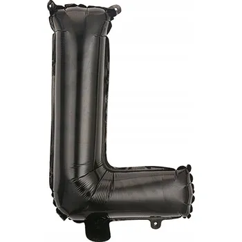 Balónek Balónek Písmeno L černý fóliový 40 cm Nápis Černé písmenko Svatební Hostina narozeniny
