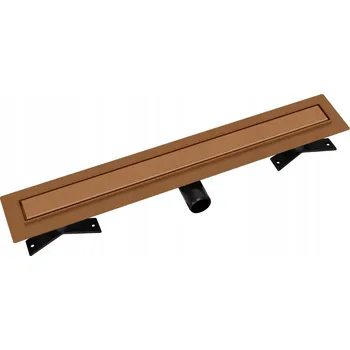 Odvodňovací žlab Měděný lineární odtok Vogi Premium Duo 90 cm - nízký sifon Ø50 PVD
