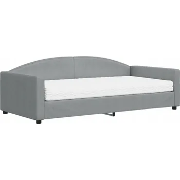 Postel Denní postel 2 v 1 s matrací, světle šedá, 223 x 110 x 75 cm