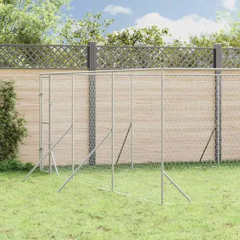 klec pro psa vidaXL Venkovní psí kotec stříbrný 6 x 10 x 2 m pozinkovaná ocel [3190461]