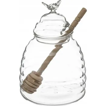 Dóza na potraviny Skleněná zavařovací sklenice na med s lžičkou 5five Simple Smart Roble 160613
