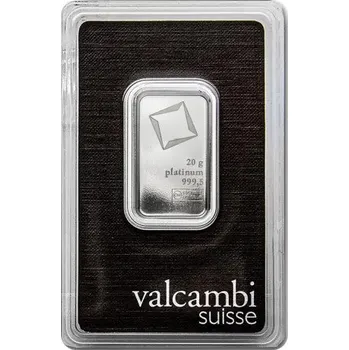 Platinový slitek 20 g Valcambi
