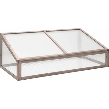 Pařeniště vidaXL Skleník 110 x 56 x 39 cm jedlové dřevo [362647] Barva: Šedá