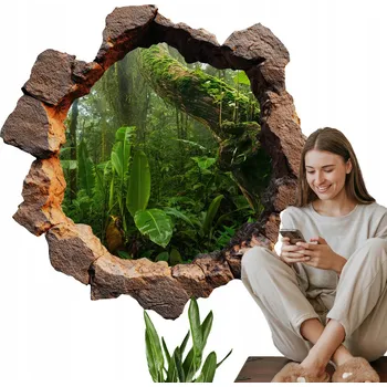 Fototapeta Velká samolepka na stěnu Samolepící Díra 130x129 cm Džungle