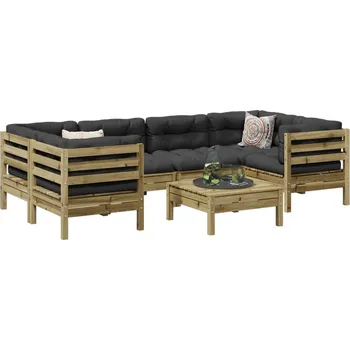 Zahradní lavice zahrada-XL 7dílná zahradní sedací souprava a podušky impregnovaná borovice 3299318