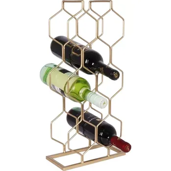 Stojan na víno Kovový stojan na víno ve zlaté barvě pro 8 lahví 23 × 48 cm