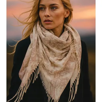 Šátek Agrafka šátek s rostlinným motivem - polyester