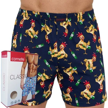 Boxerky Pánské boxerky Cornette Classic 011/186 vel. 3XL (54) bavlněné kohouti víno