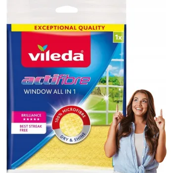 Utěrka Vileda Actifibre utěrka na okna bez Hadřík , savá, 1 Ks 36x32 cm