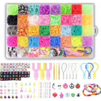 Obraz Sada 1500 gumiček – na výrobu náramků, náhrdelníků a klíčenek DIY