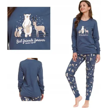 Dámské pyžamo Doctor Nap dámské pyžamo bavlna modré velikost S