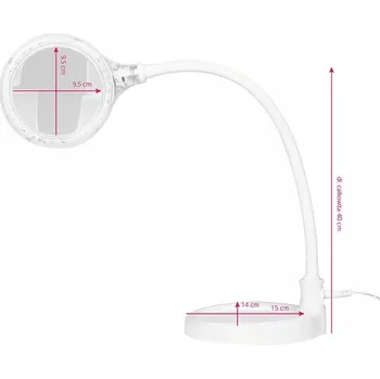 Stojací lampa Lampa s lupou Elegante 2014-2r, 30 LED SMD, 5D, se stojanem a klipem na stůl