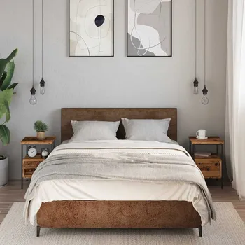 Noční stolek vidaXL Noční stolky 2 ks 34 x 36 x 50 cm kompozitní dřevo [826046] Barva: Staré dřevo