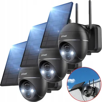 Bezpečnostní kamera EXTERNÍ SOLÁRNÍ KAMERA WIFI OTOČNÁ IP 2K 3MPX 4X ZOOM BATERIE 3KS