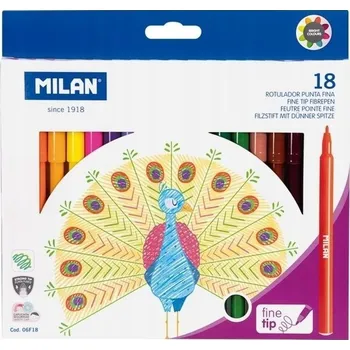 Kulaté Fixy s tenkým hrotem milan 18 barev