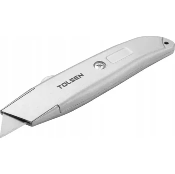 Pracovní nůž Nůž s lichoběžníkovou čepelí a zatahovací čepelí Tolsen
