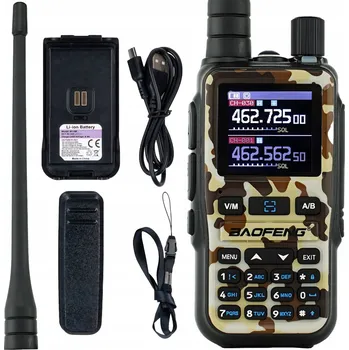 Vysílačka Vysílačka Radiostanice Baofeng UV-5R EU MINI CAMO VHF UHF Letecké Pásmo
