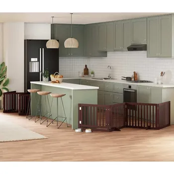 klec pro psa vidaXL Zábrana pro psy s dvířky skládací 10 panelů 800 cm topol [3155675] Barva: Hnědá