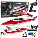 LeanToys Vitality FT007 Dálkově ovládaný RC motorový člun 1:16 bílý a červený
