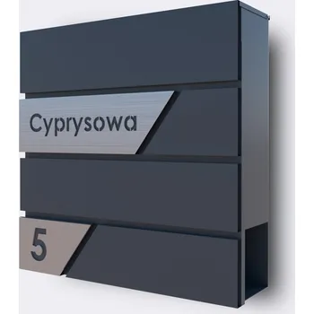 Poštovní schránka POŠTOVNÍ SCHRÁNKA S ADRESOU (štítek nerezová ocel), ANTRACIT, model Lux