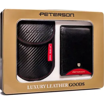 Peněženka Dárková sada: pouzdro na klíče a pánská peněženka PETERSON PTN ZM39