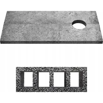 Komín Betonová deska na komín W4 čepice 40x83 cm krycí deska nástavec plynový