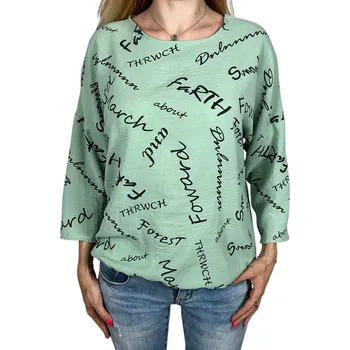 Dámská halenka Dámská mentolová halenka s dlouhým rukávem FIONA Barva: Mentolová, Velikost: 4XL