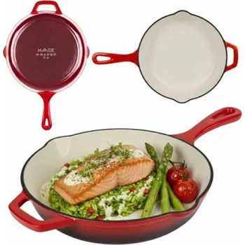 Pánev Atusa Smaltovaná litinová pánev 26 cm HAGE červená