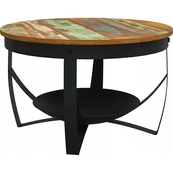 Konferenční stolek Konferenční stolek z recyklovaného dřeva a černé železné podnože, 68x43 cm