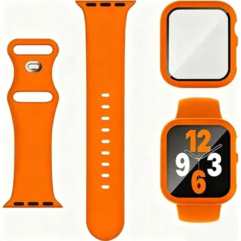 Pouzdro na mobilní telefon Silikonový řemínek pro hodinky Apple Watch 41 mm + pouzdro s ochrannou fólií na displej