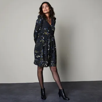 Dámské šaty Šaty s výstřihem do V černá/khaki 52