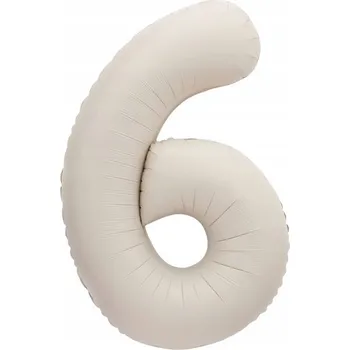 Balónek Fóliový balón číslo 6 krémový 86cm