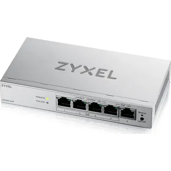 Počítač Zyxel GS1200-5HPv2 5-port Desktop Gigabit Web Smart PoE switch, 4x PoE+ GbE, PoE 60W, fanless