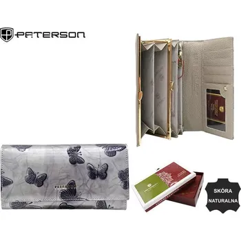 Peněženka Peterson Dámská kožená peněženka PTN 42122-BF stříbrná v krabičce RFID